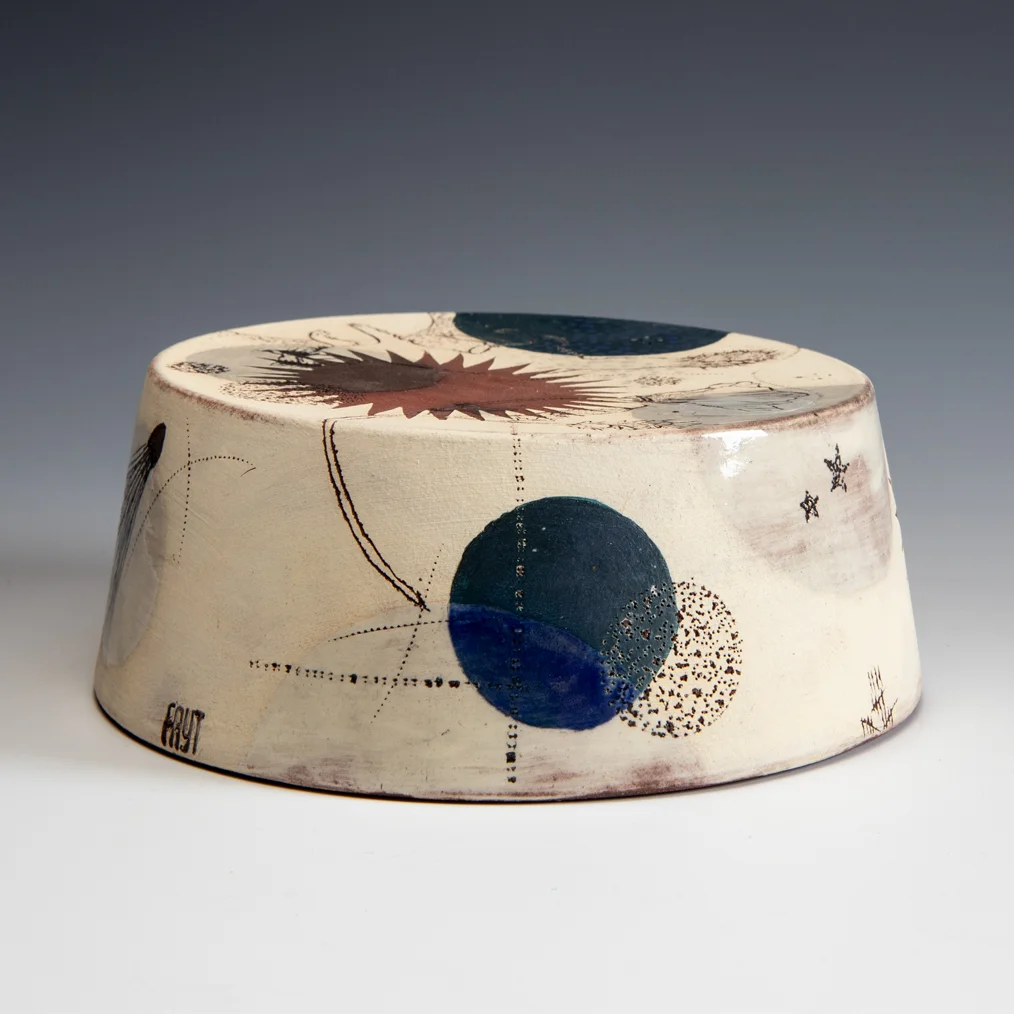 Diana Fayt, hand painted and etched with original drawing, In Tandem Gallery www.intandemgallery.com - Bakersville NC