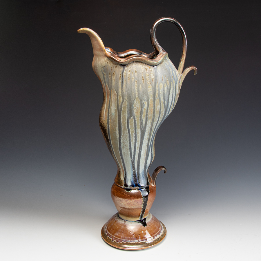 Steve Loucks, Ash Glaze Water Pitcher,  In Tandem Gallery www.intandemgallery.com - Bakersville NC
