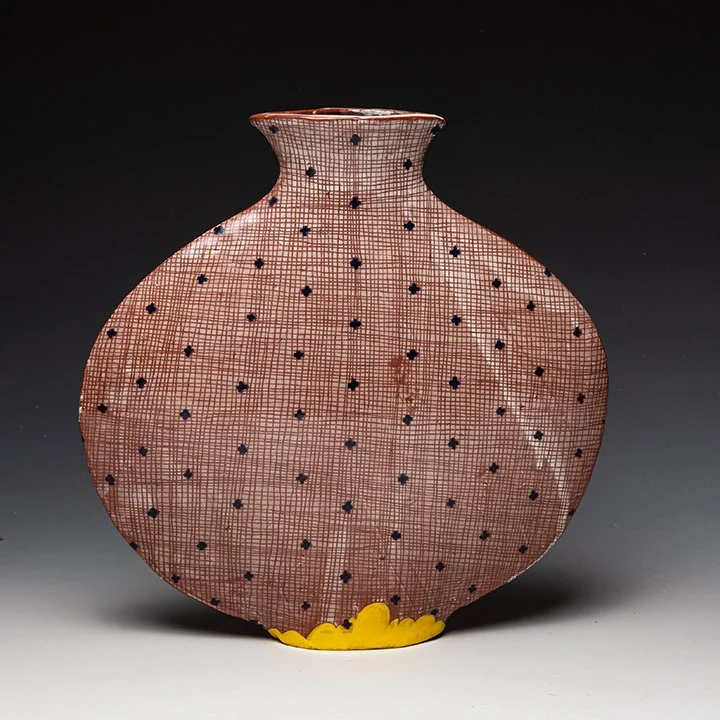 Pattie Chalmers - Decorated Vase - In Tandem Gallery www.intandemgallery.com - Bakersville NC