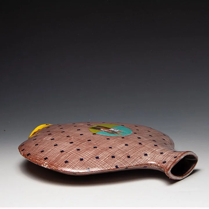 Pattie Chalmers - Decorated Vase - In Tandem Gallery www.intandemgallery.com - Bakersville NC