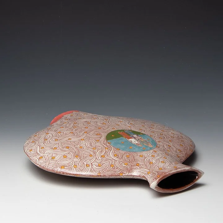 Pattie Chalmers - Decorated Vase - In Tandem Gallery www.intandemgallery.com - Bakersville NC
