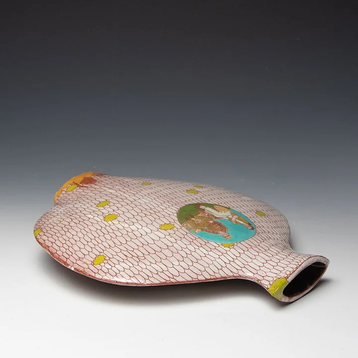 Pattie Chalmers - Decorated Vase - In Tandem Gallery www.intandemgallery.com - Bakersville NC