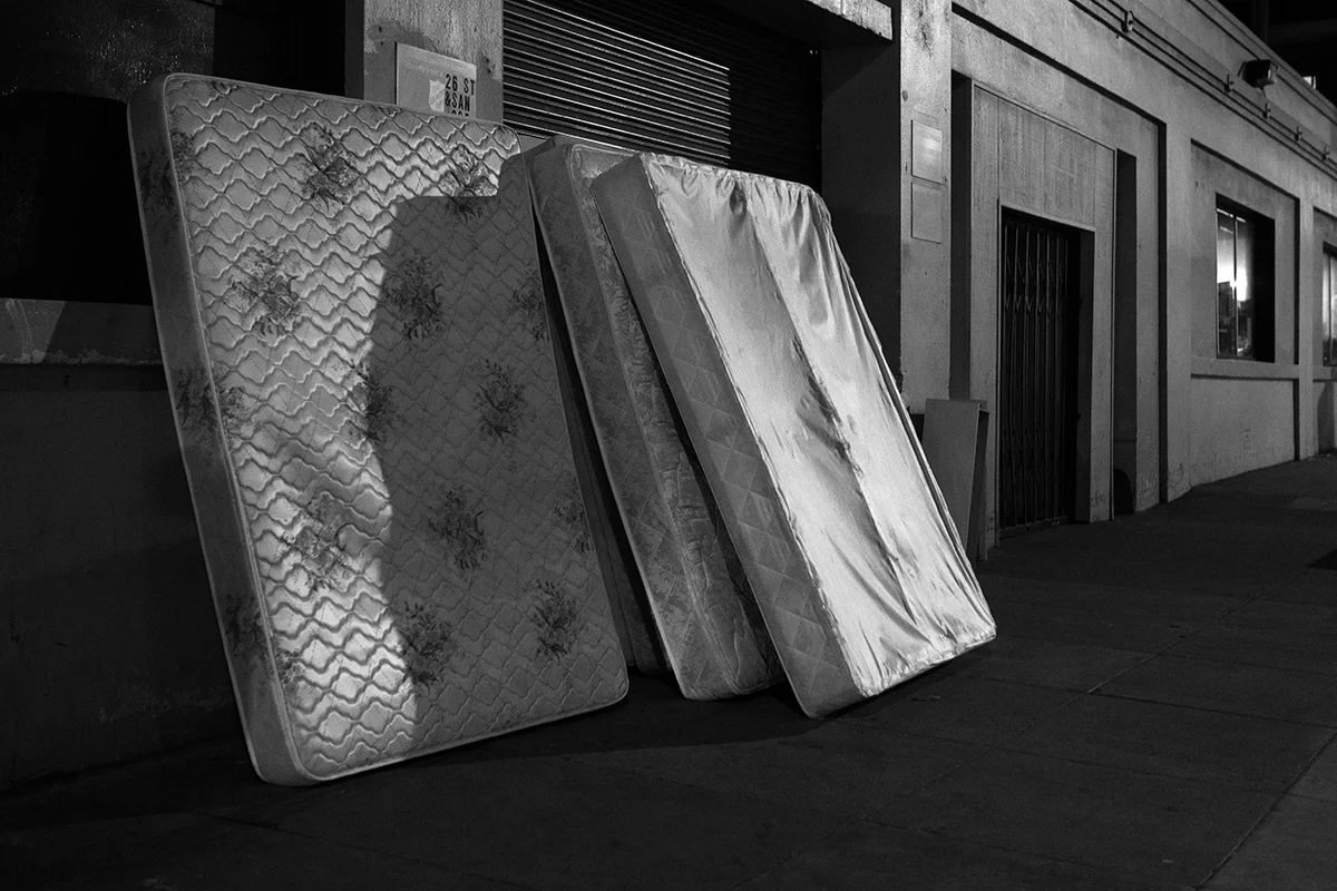 Mattresses in alley, San Francisco
