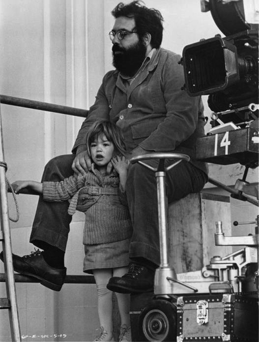 Dad goals right here. Francis & Sofia Coppola on set, 1970s. 