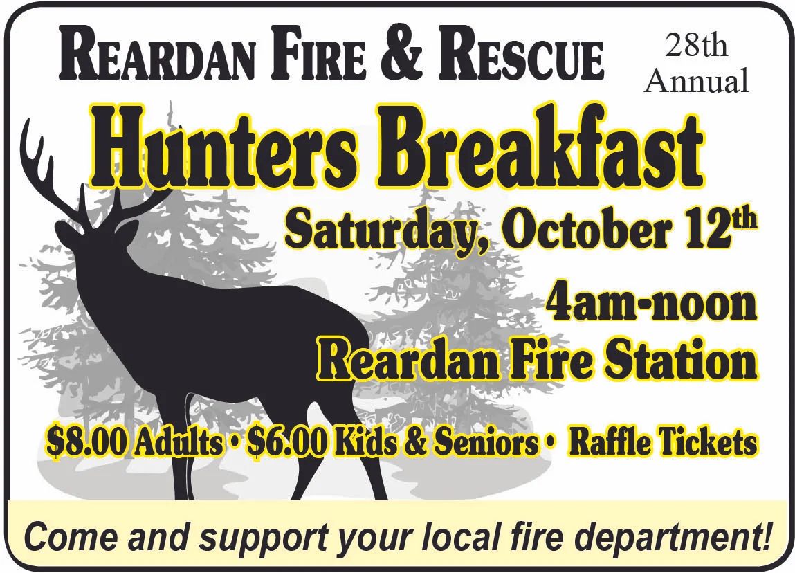 Reardan Fire &amp; Rescue's 28th Annual Hunters Breakfast