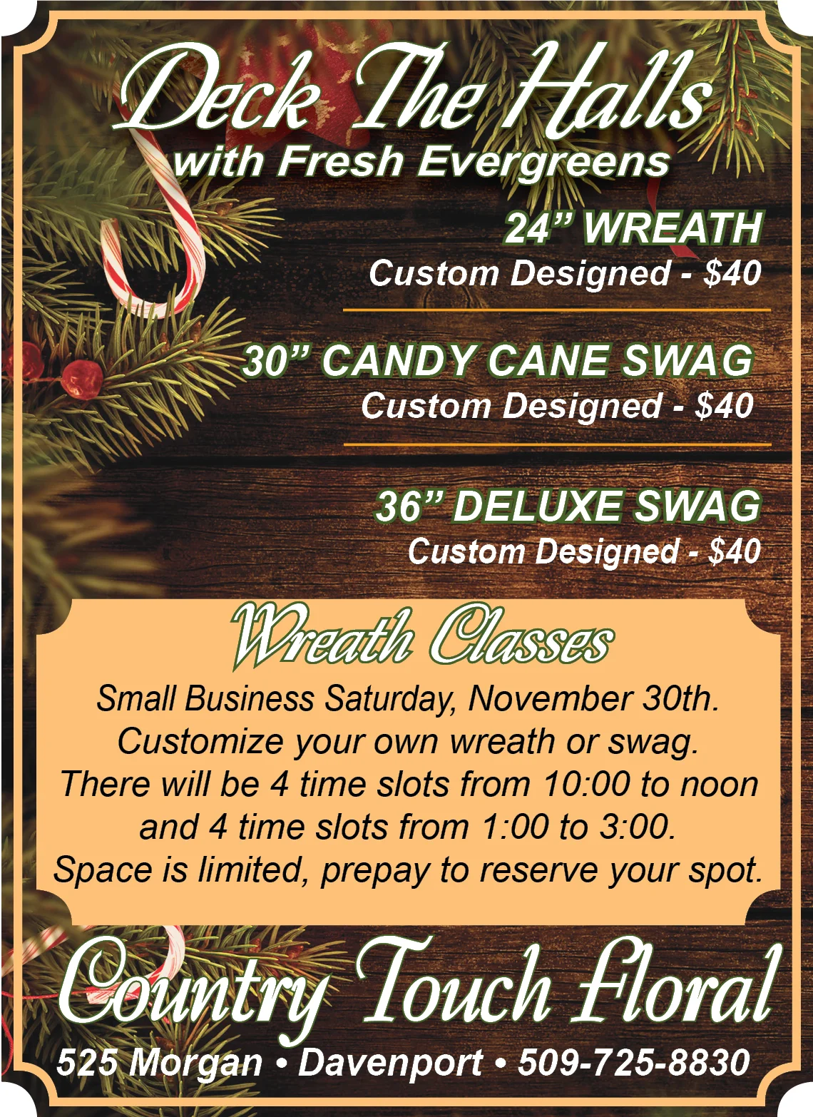 wreath classes at Country Touch Floral