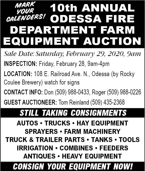 Odessa Fire Department Farm Equipment Auction