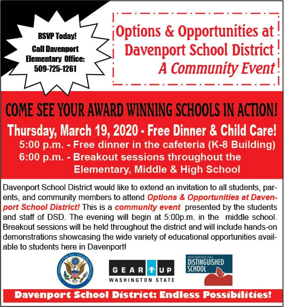 CANCELLED - Options and Opportunities at Davenport School District - A community Event