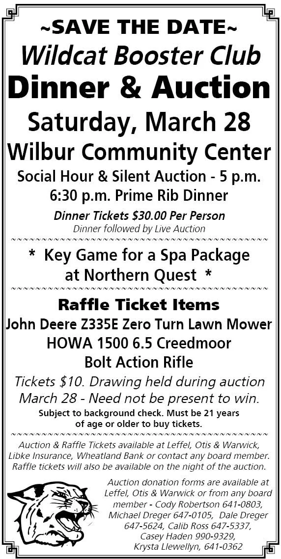 POSTPONED - Wildcat Booster Club Dinner and Auction
