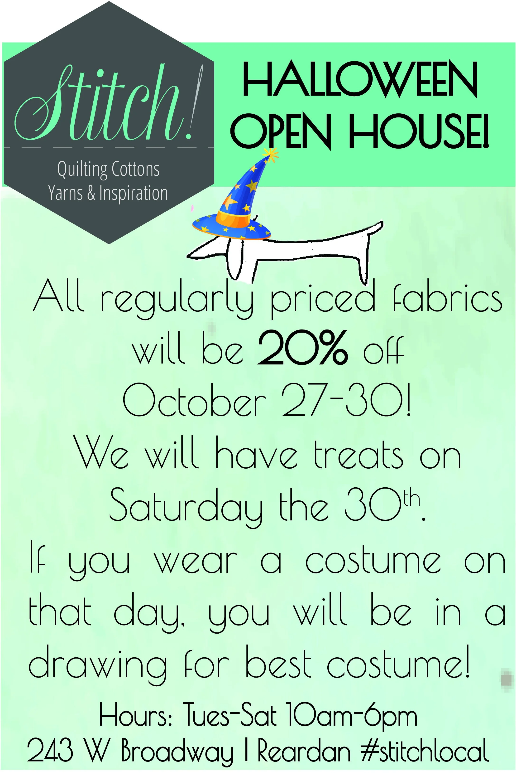 Halloween open house at Stitch!