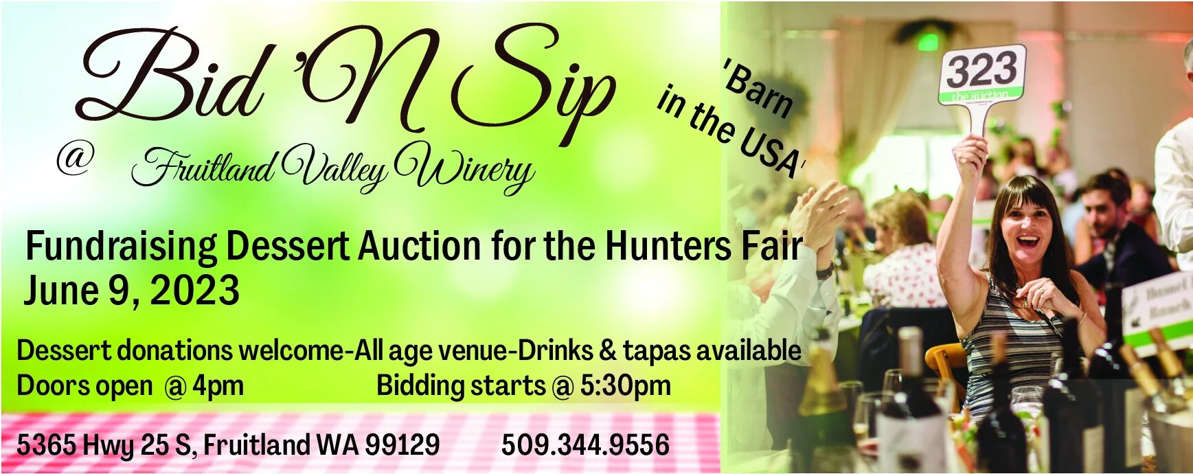 Bid n Sip at Fruitland Valley Winery