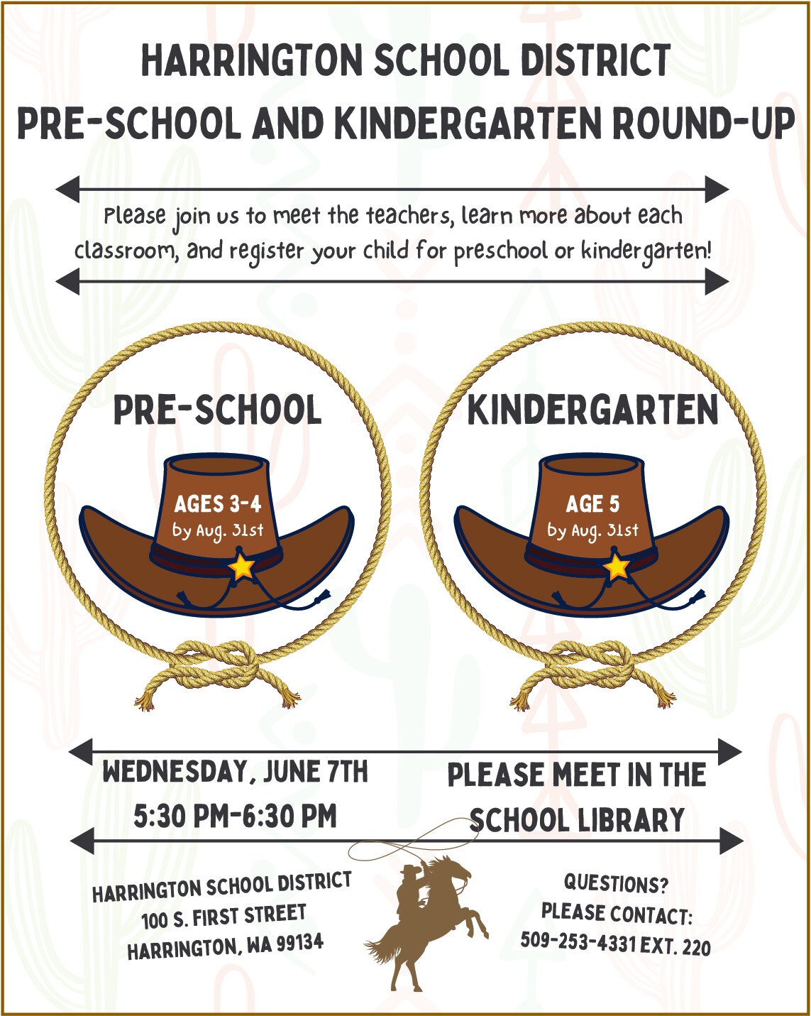 Harrington School District Pre-School and Kindergarten Round Up