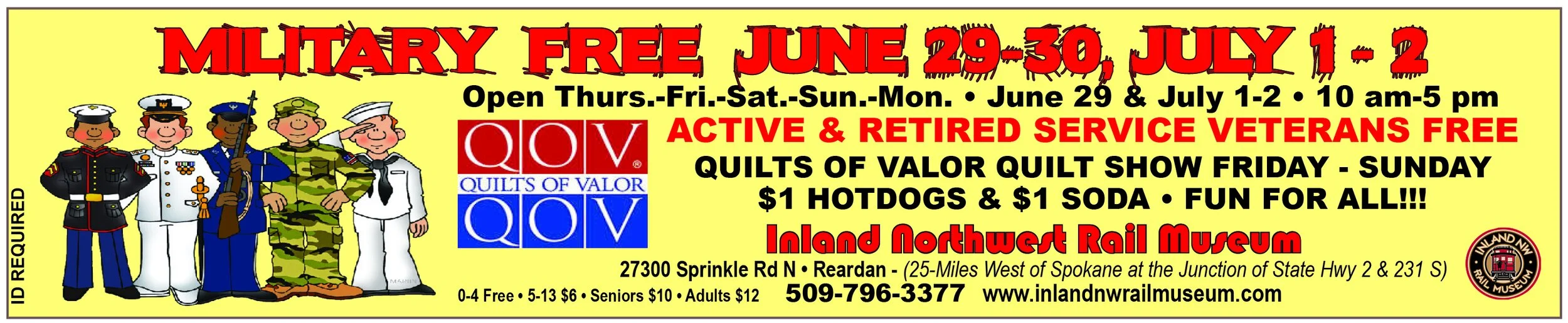 Military visits the Inland Northwest Rail Museum for free!