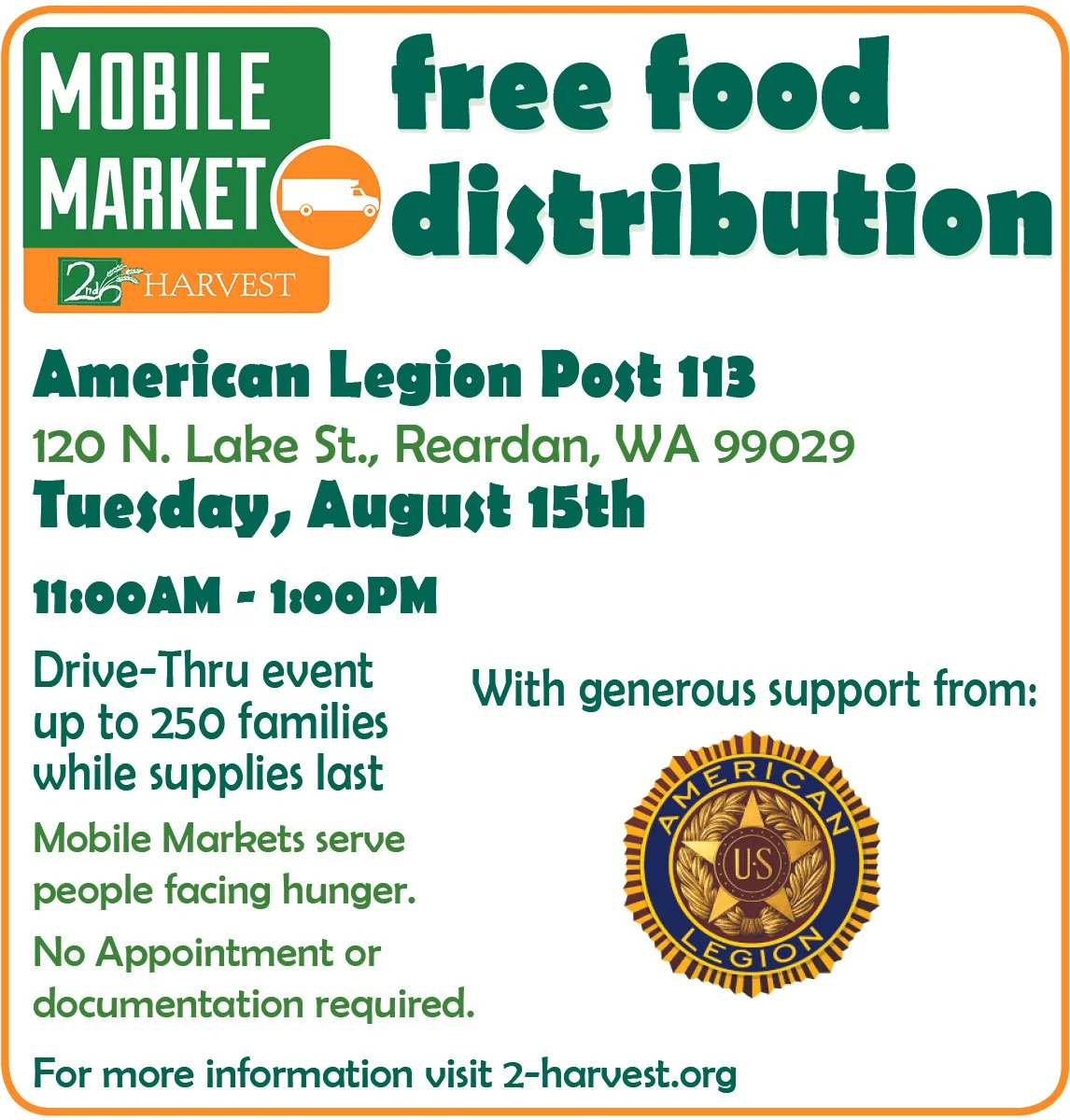 2nd Harvest Mobile Market Free Food Distribution