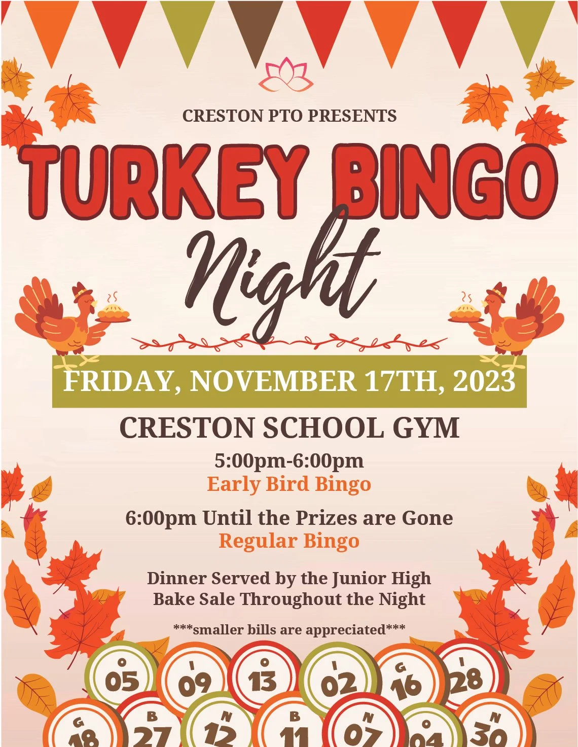 Creston PTO Turkey Bingo Nights