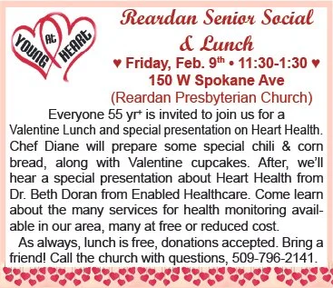 Reardan Senior Social &amp; Lunch - Feb 9, 2024
