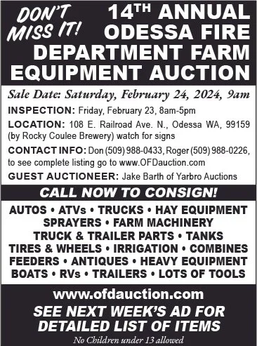 14th Annual Odessa Fire Department Farm Equipment Auction