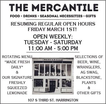 Regular Hours resume at the Mercantile