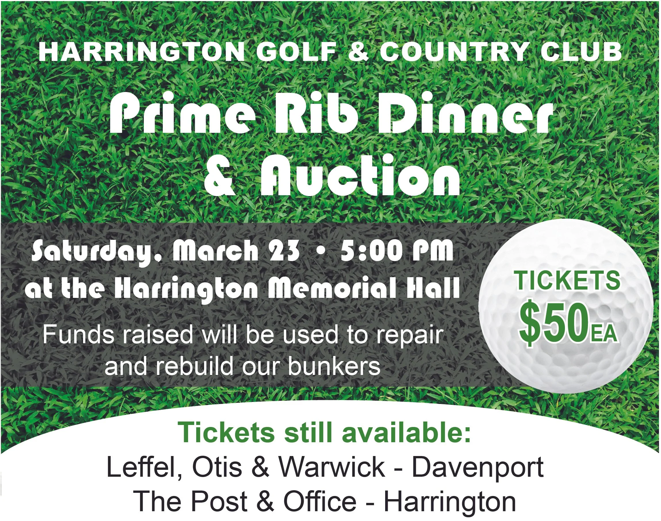 Harrington Golf And Country Club Prime Rib Dinner & Auction 2024