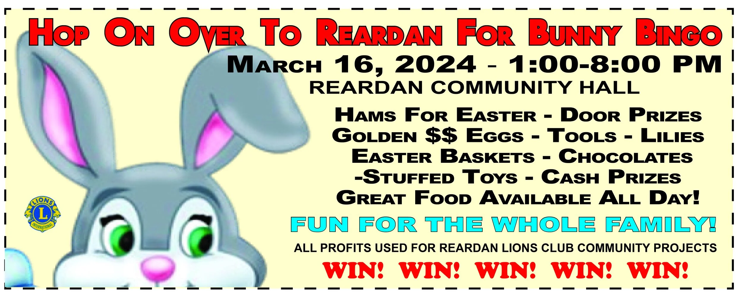 Hop On Over To Reardan For Bunny Bingo