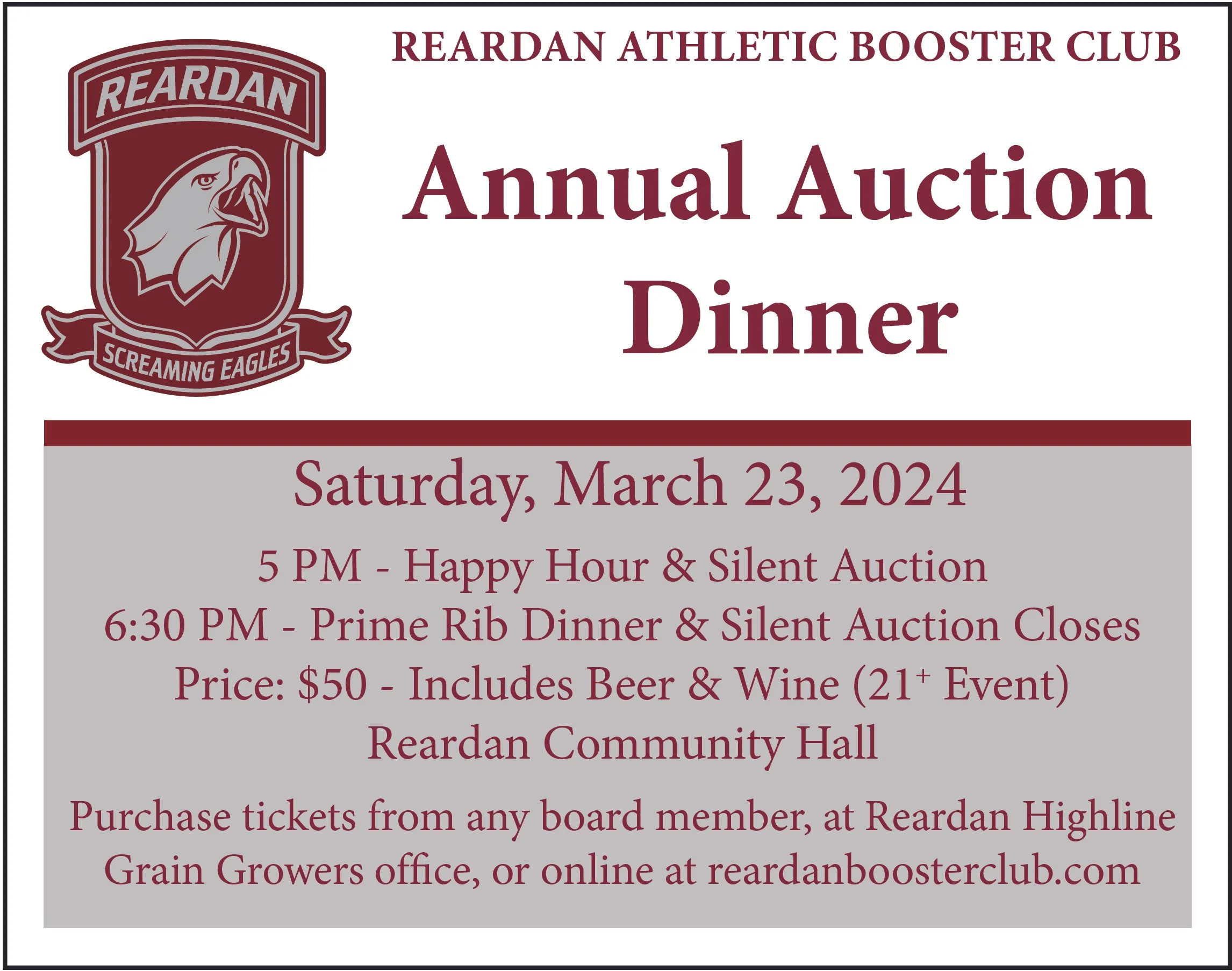 Reardan Booster Dinner &amp; Auction 2024