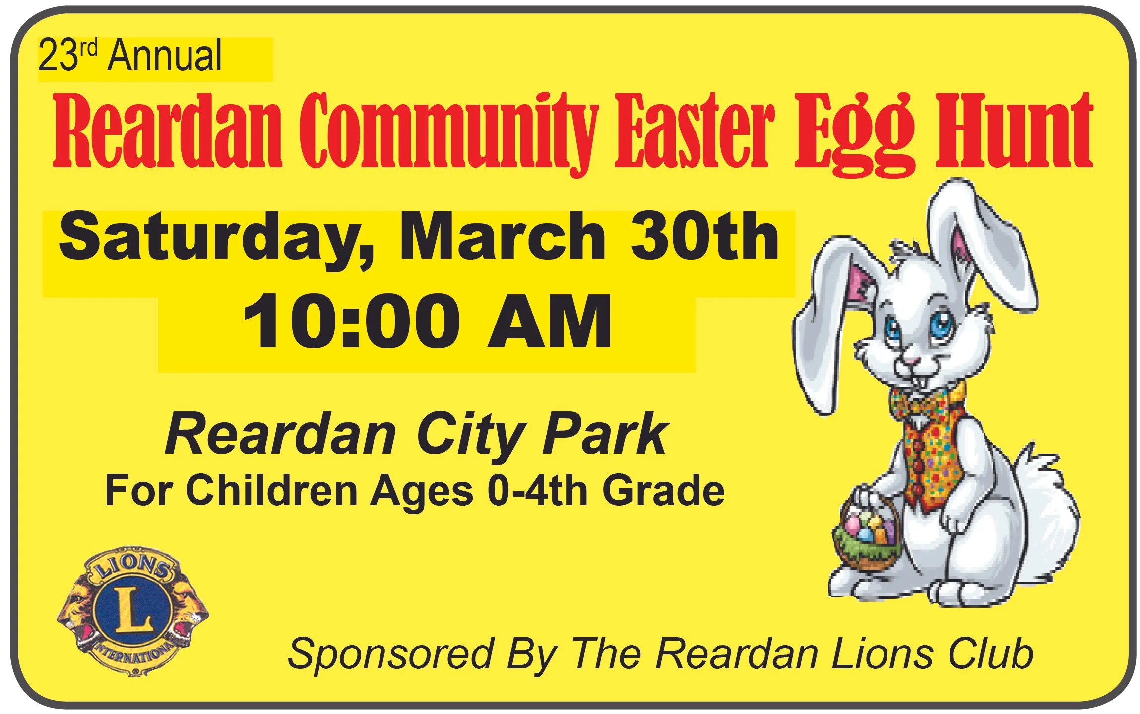 Reardan Lions Club Community Easter Egg Hunt