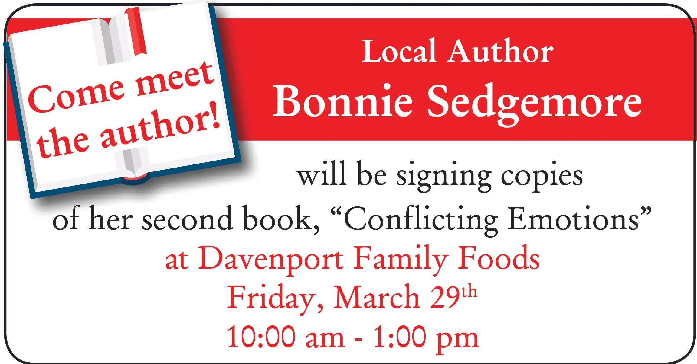 Book Signing with Bonnie Sedgemore