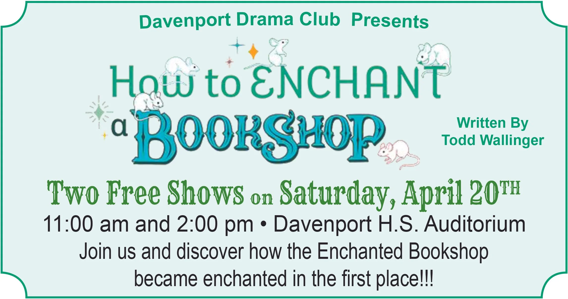Davenport Drama Club Presents “How to Enchant a Bookshop”