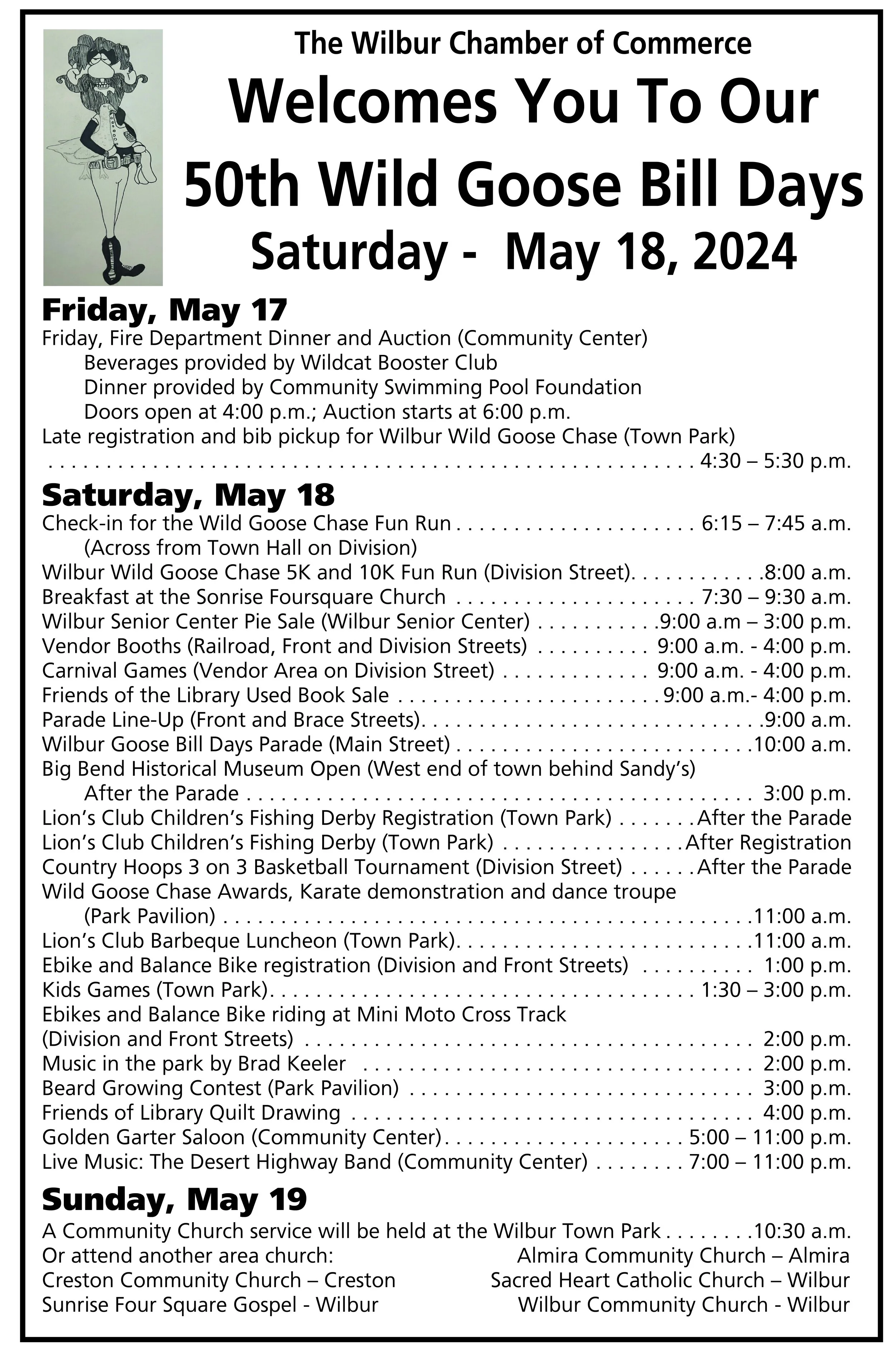 Wilbur Wild Goose Bill Days 2024