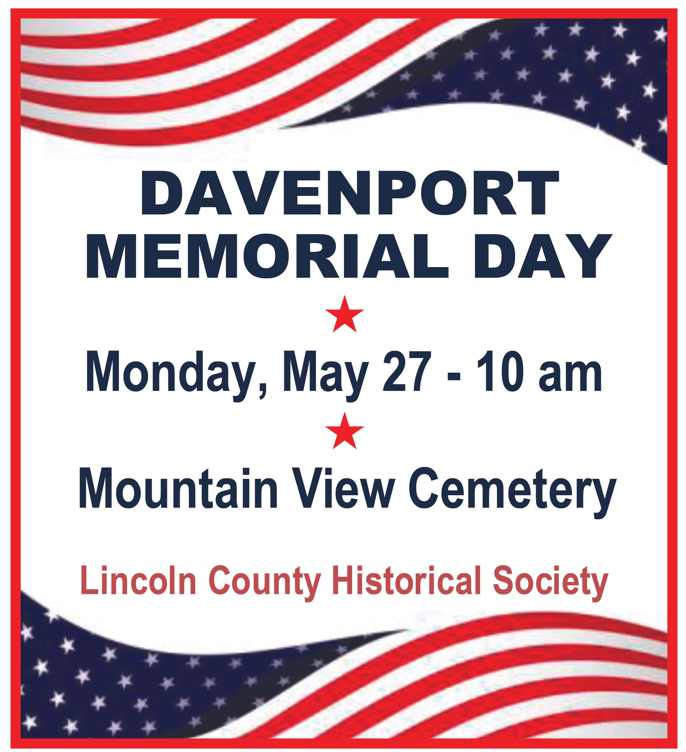 Memorial Day at the Davenport Mountain View Cemetery