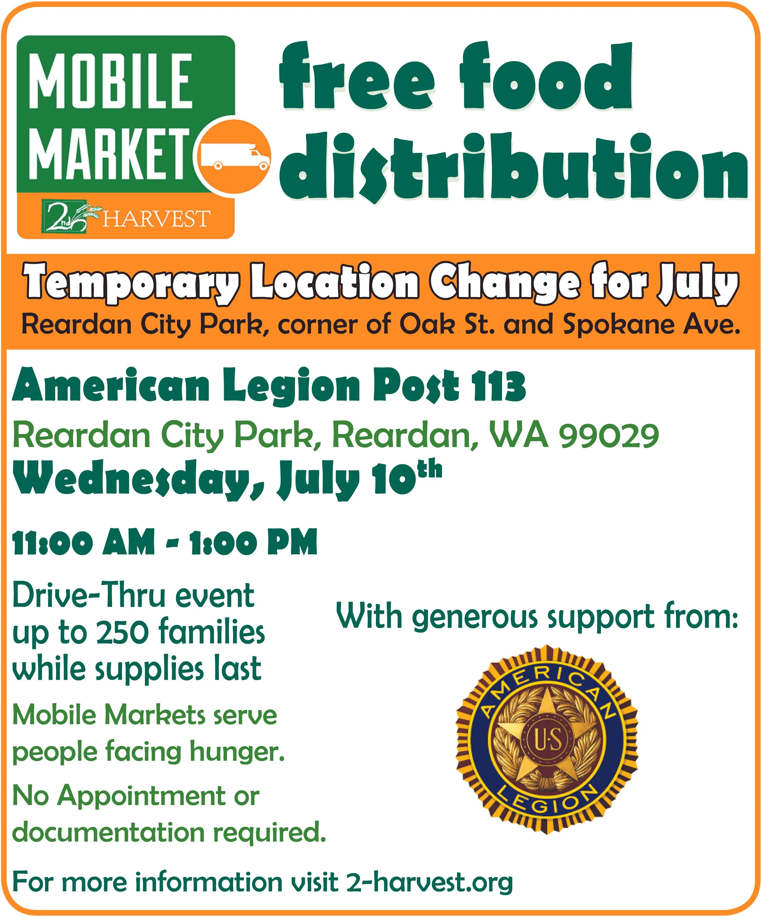 free food distribution in Reardan