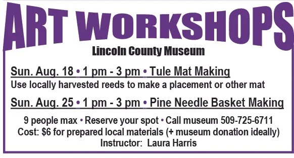 Art workshops at the Lincoln County Museum - Tule Mat Making