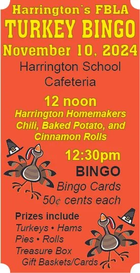 Harrington’s FBLA TURKEY BINGO