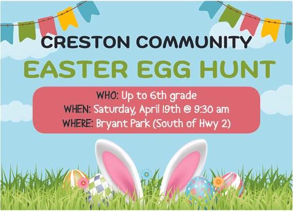 Creston Community Easter Egg Hunt 9:30am