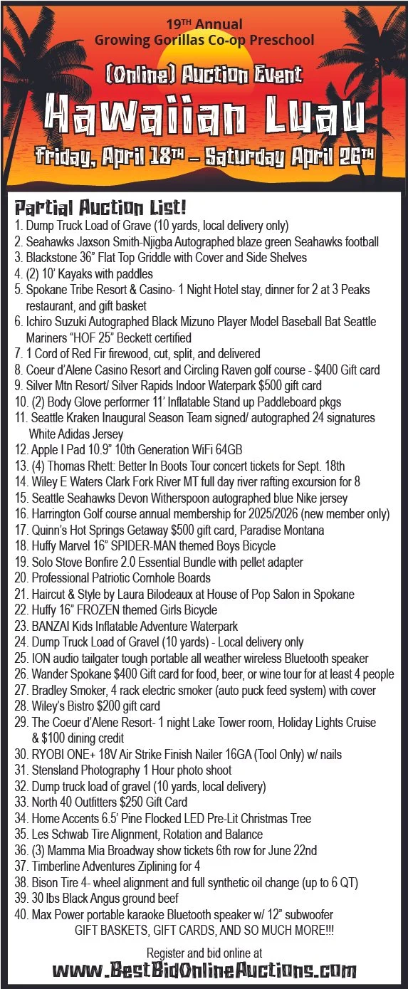 Growing Gorillas Preschool Online Auction