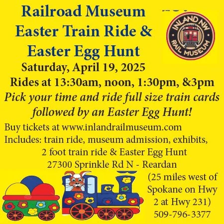 Inland Northwest Railroad Museum Easter Train Ride &amp; Egg Hunt 