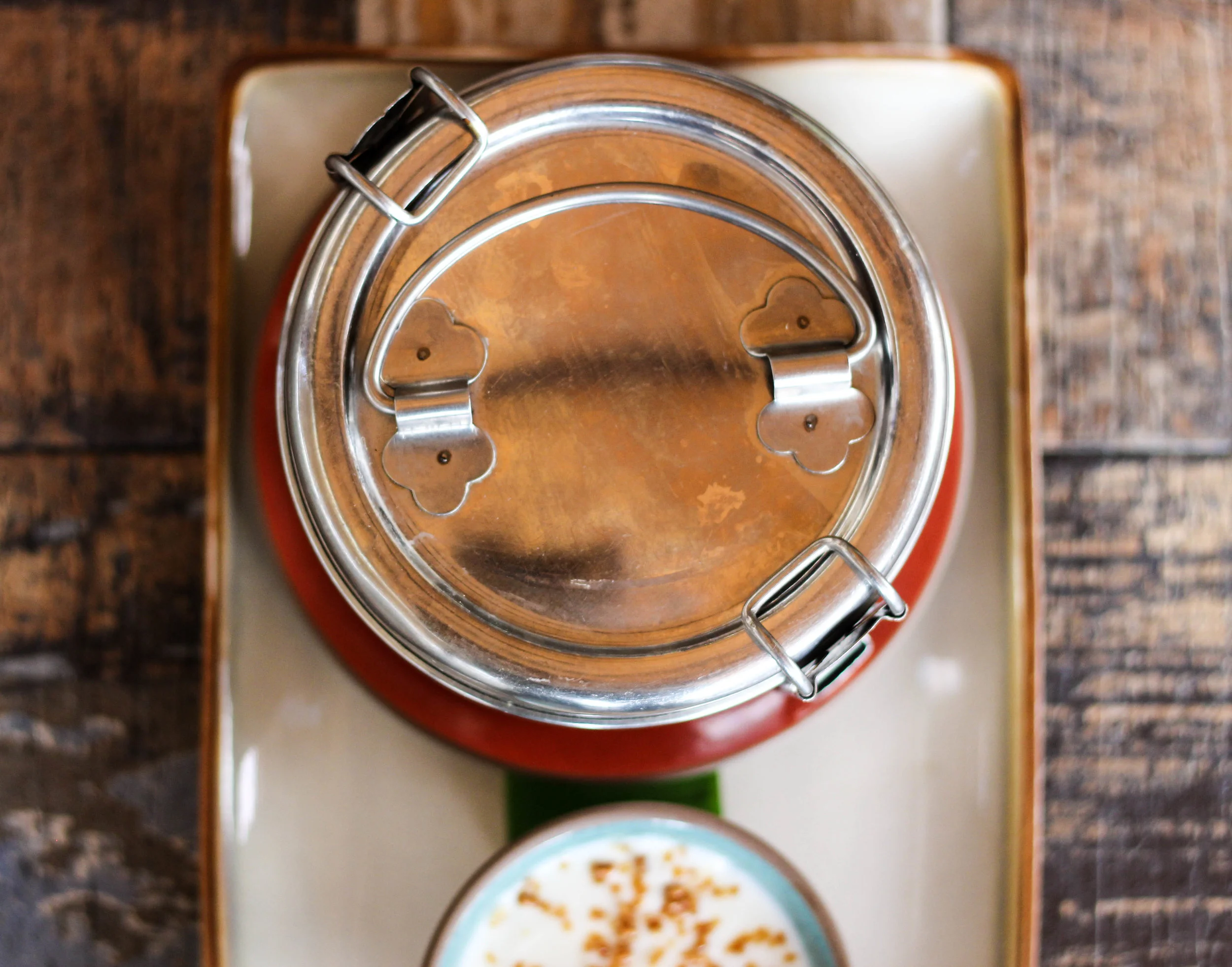 The many lovely level of the tiffin carrier.