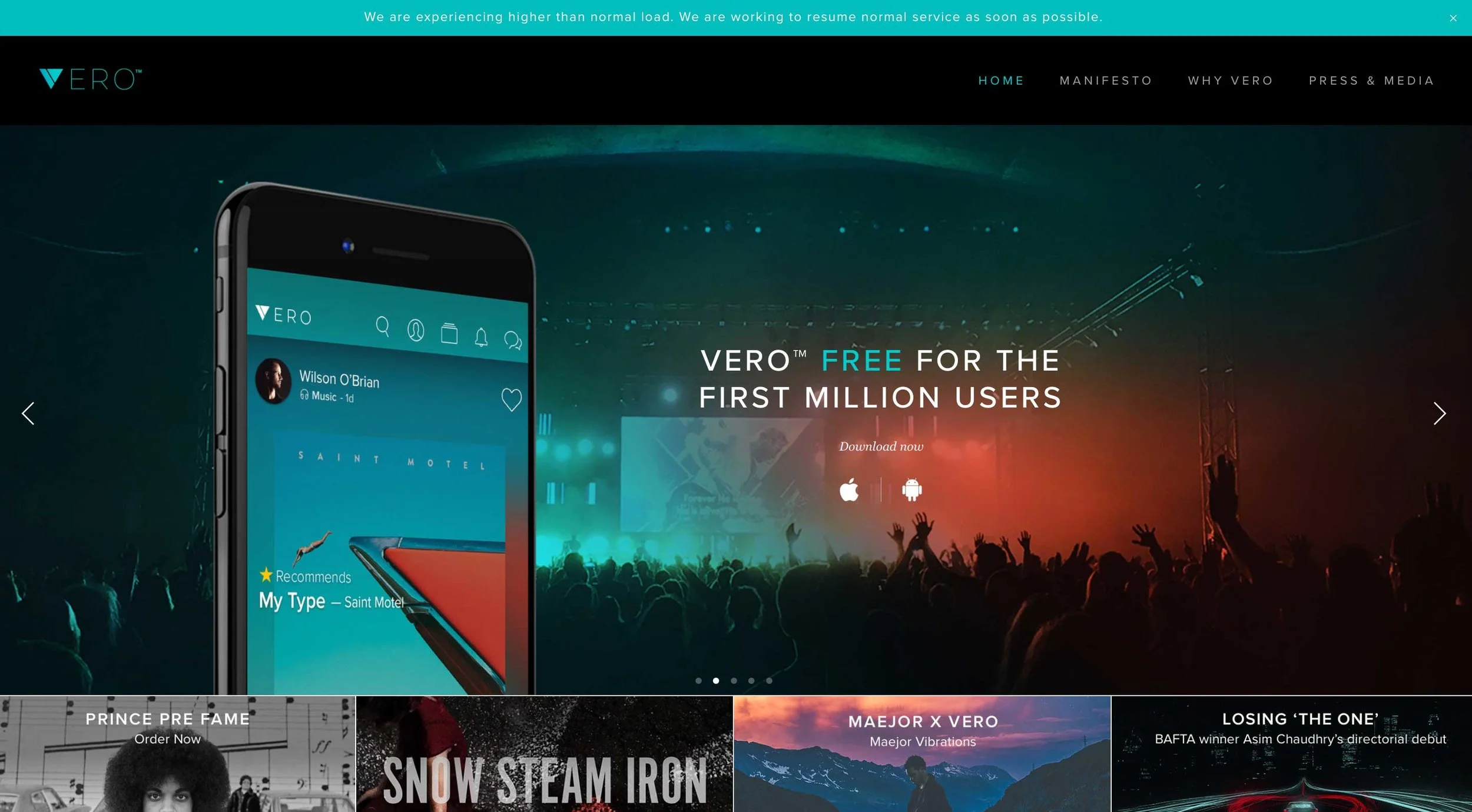 Vero website platform