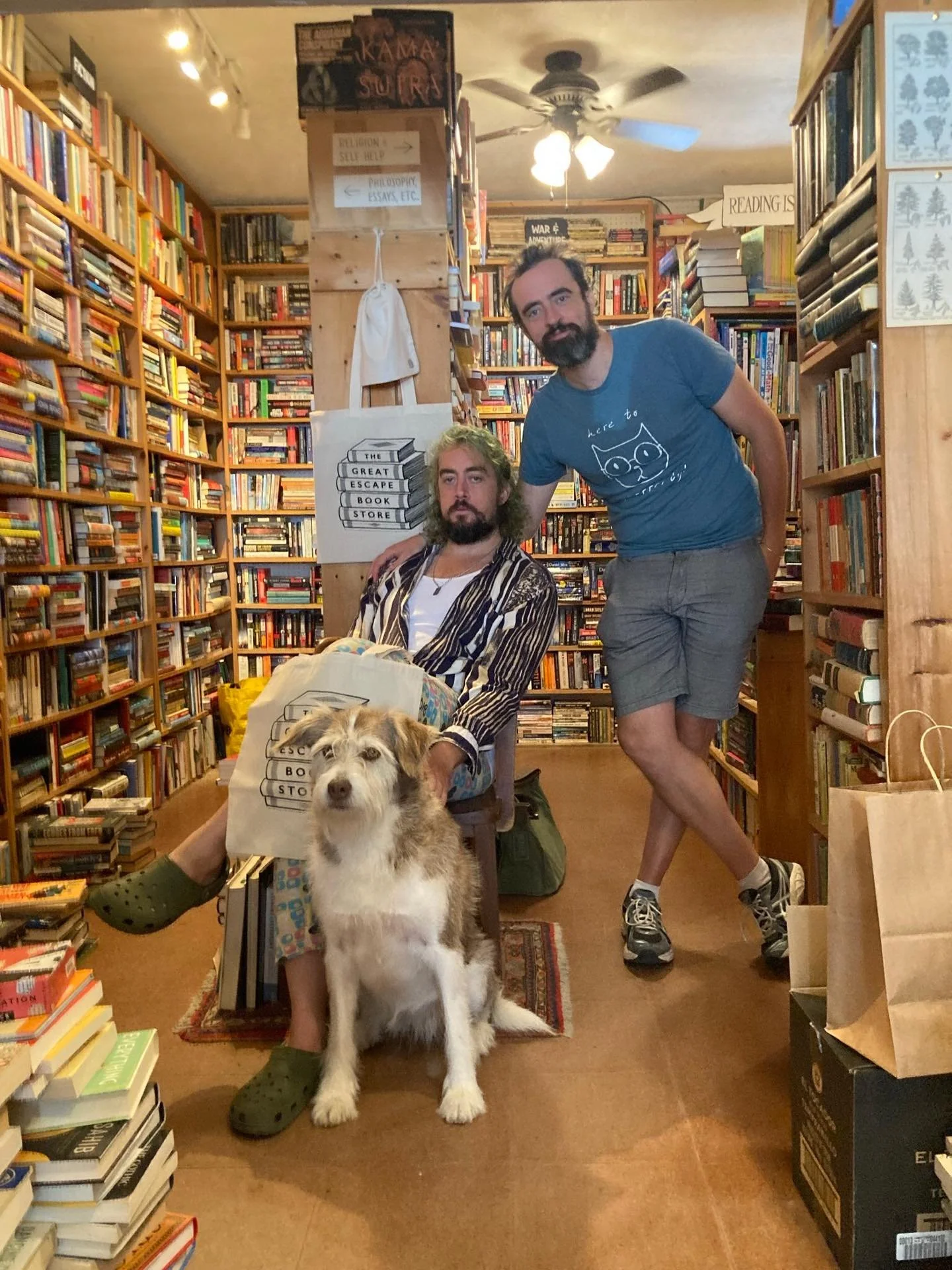 two of us had a lovely visit to @greatescapebookstore last week &mdash; to thank them for supporting @ciut895fm &mdash; great books, great people, great escape