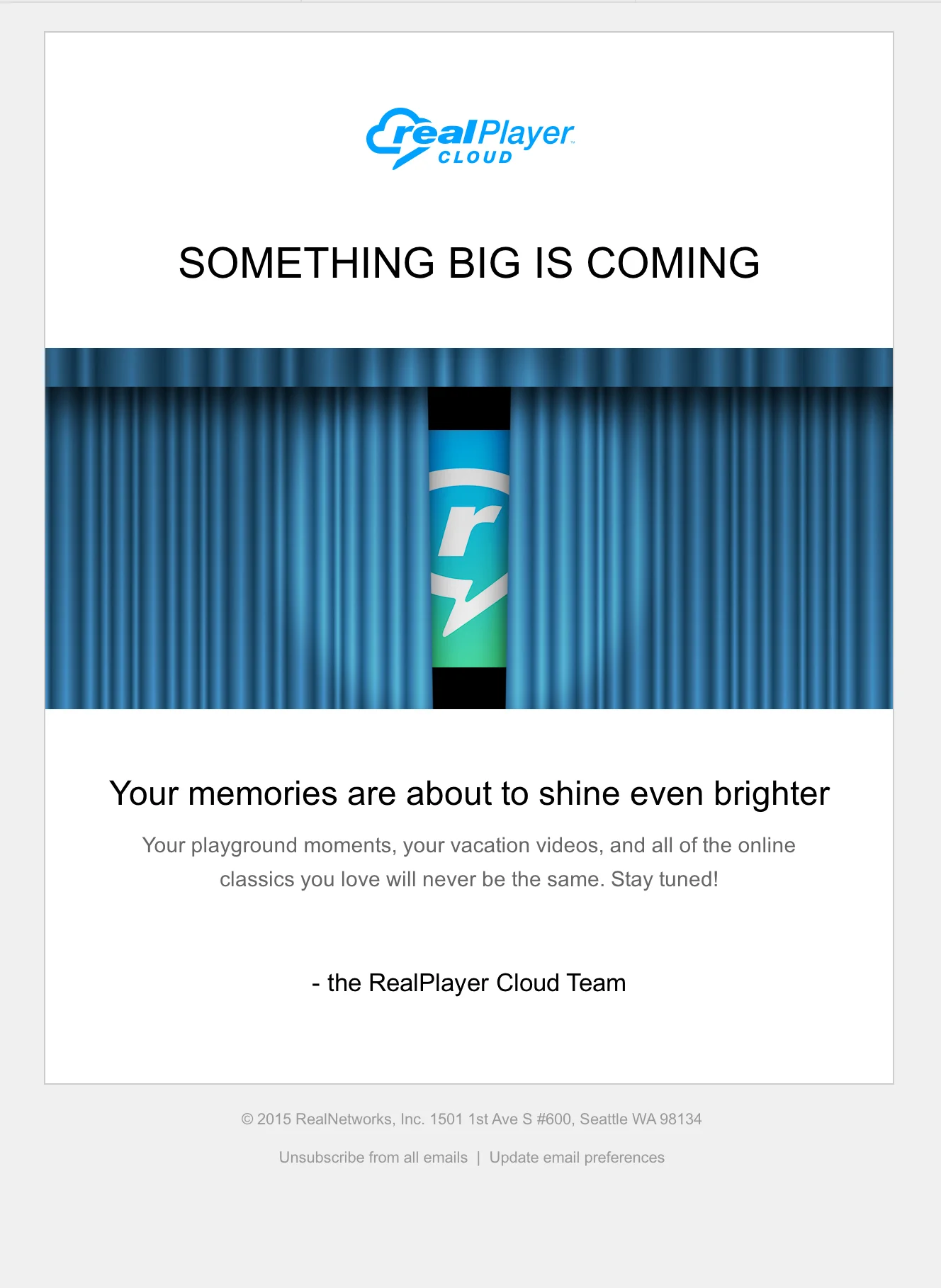 RealTimes Pre-launch email 1