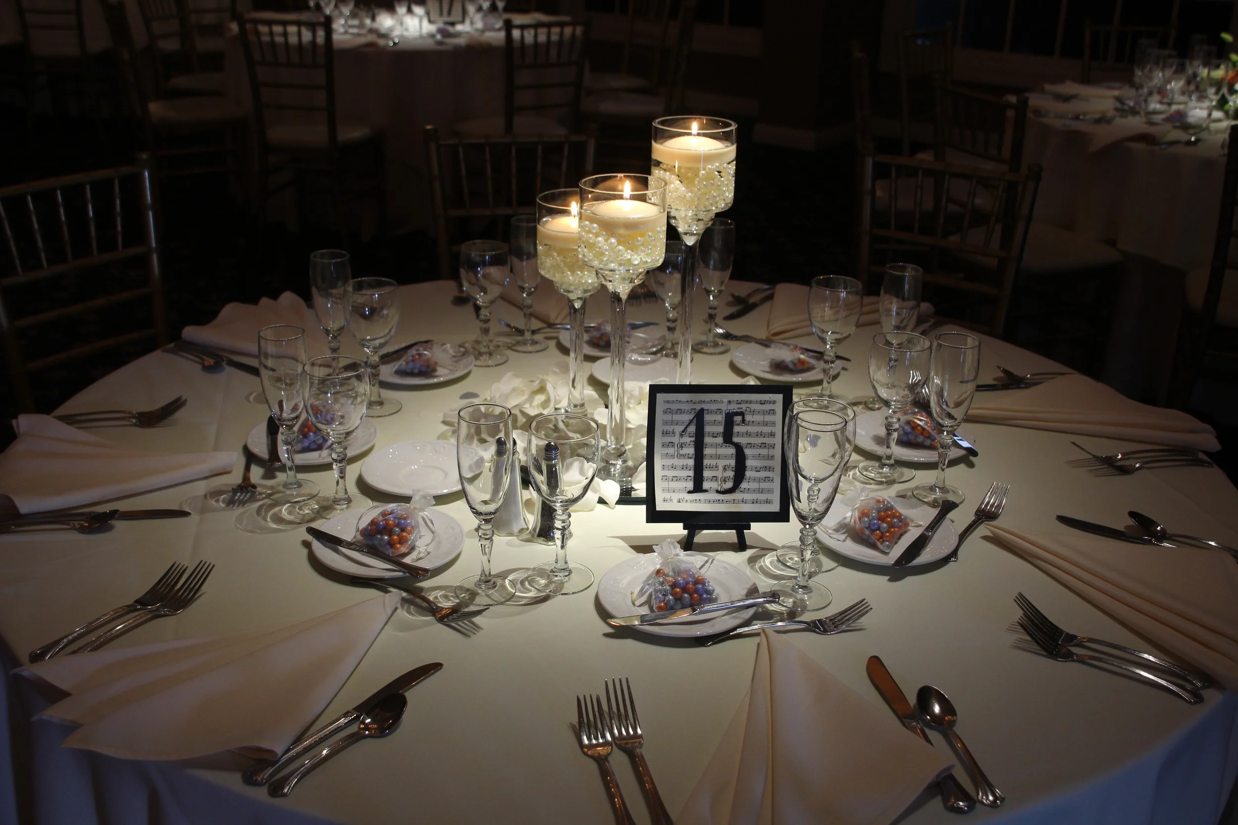 Really cute little table numbers!! With music backgrounds!