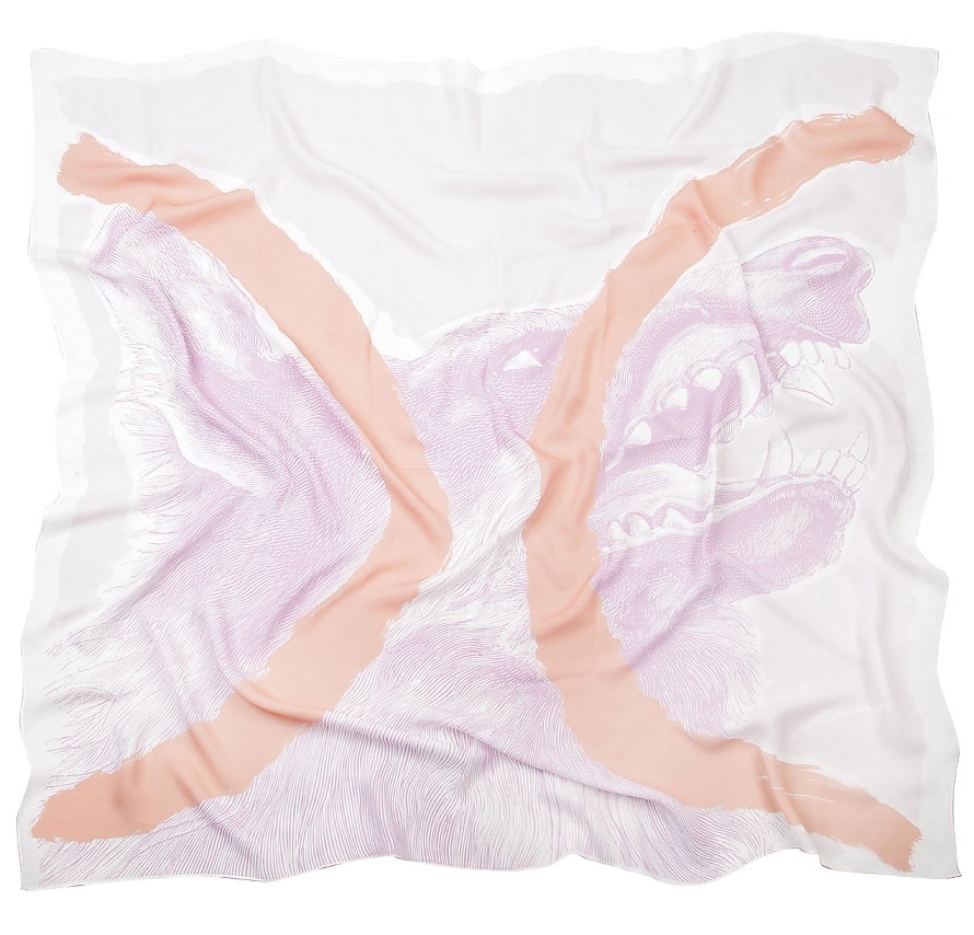 Bay and Fyfe by Daimon Downey Wolf silk scarf in pastel