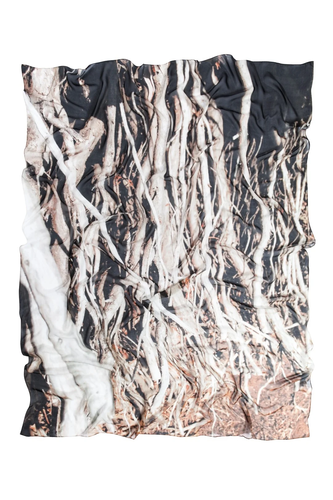 Victoria Smyth photography Sticks extra large silk scarf brown