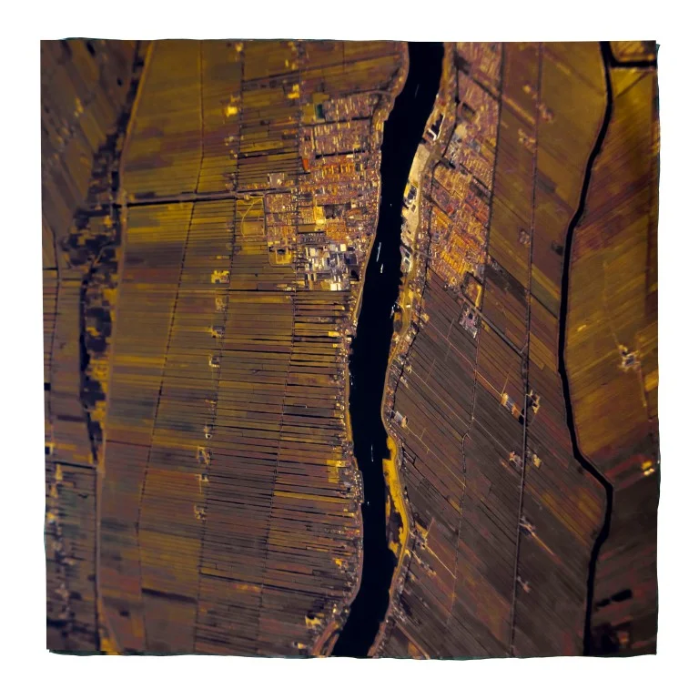 Libertine Collection aerial photography Golden Rhineland landscape silk scarf