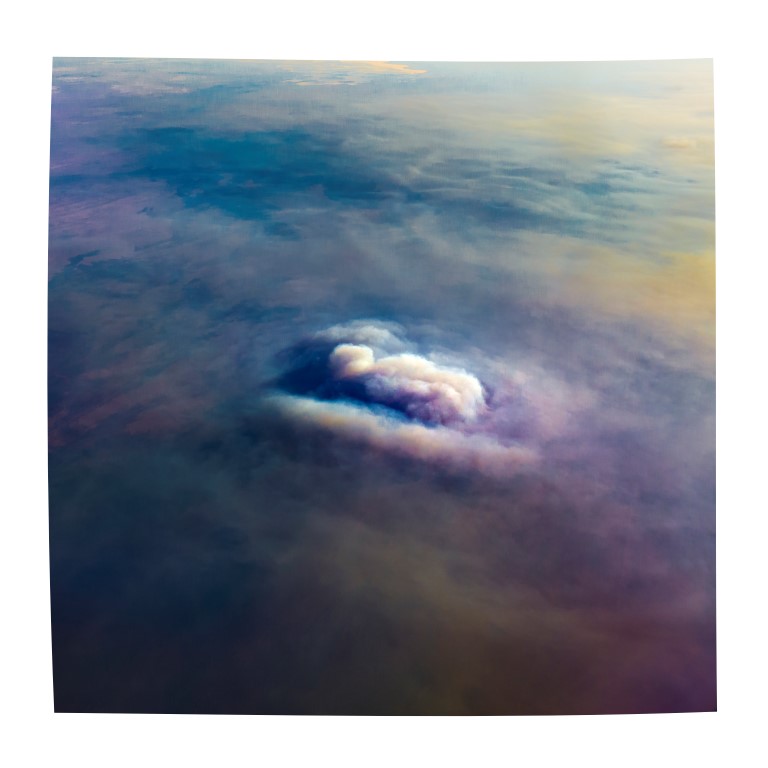 Libertine Collection aerial photography Cloud silk scarf in blue