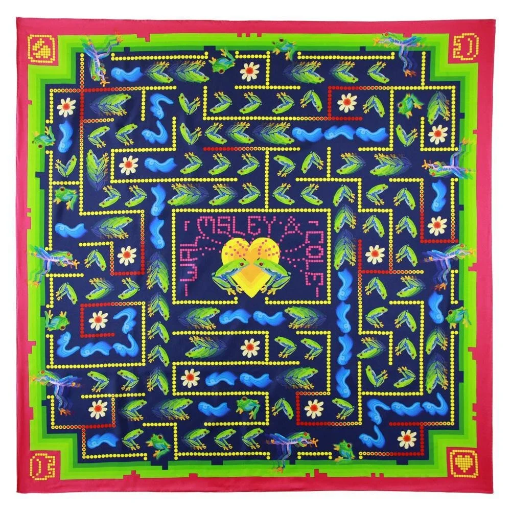 Walmsley &amp; Cole Frog Love silk scarf. Free international shipping from Skarfe Australia.