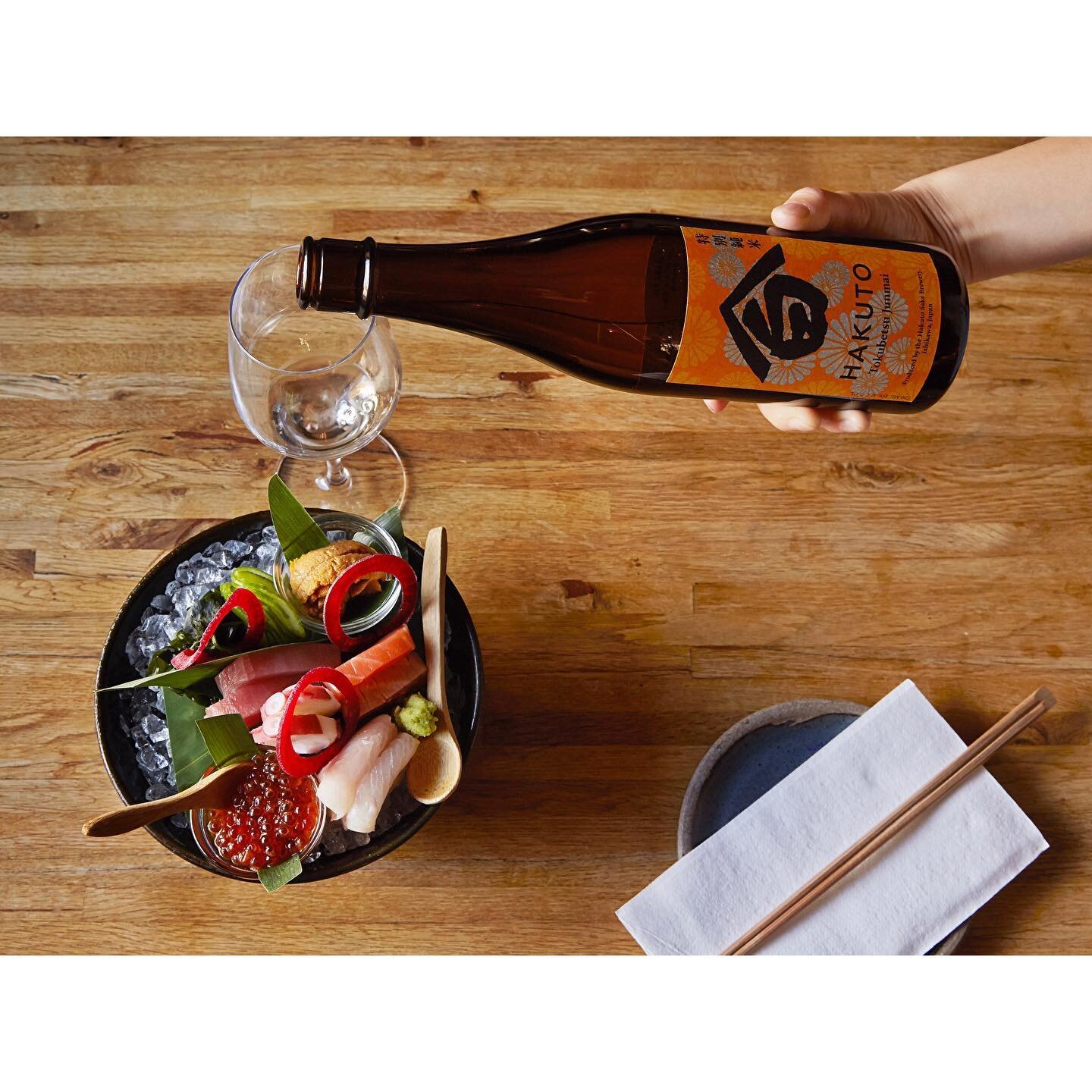 Today&rsquo;s Sashimi, Takumen style
Ask your server for today&rsquo;s selection. Perfectly paired with Hakuto Tokubetsu Junmai, the Sake that our sommelier fell in love with in Japan and looked forward to serving for a long time.
*Available only for