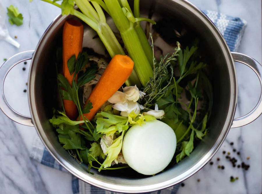 Simple Homemade Chicken Broth — Feast & Fable