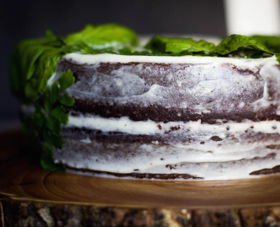 Molly’s Chocolate Cake with Basil Mascarpone Buttercream Frosting