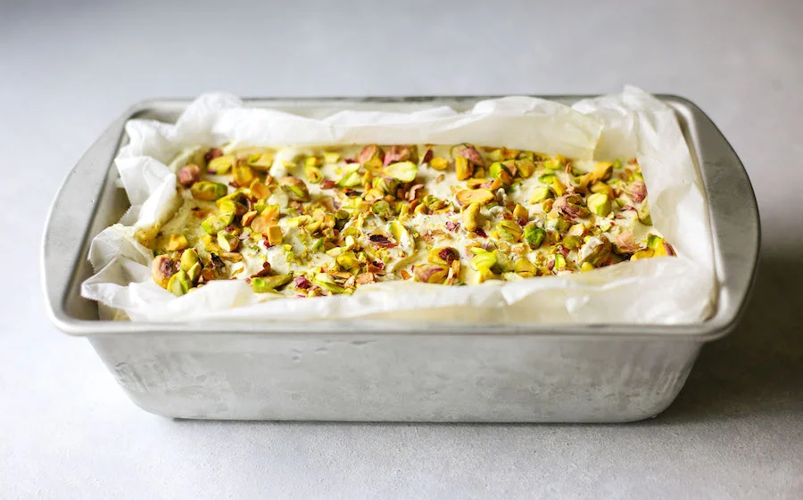 Dark Chocolate, Sea Salt + Pistachio Ice Cream Sandwiches — Feast & Fable